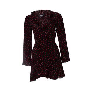 Realisation black wrap dress with dots